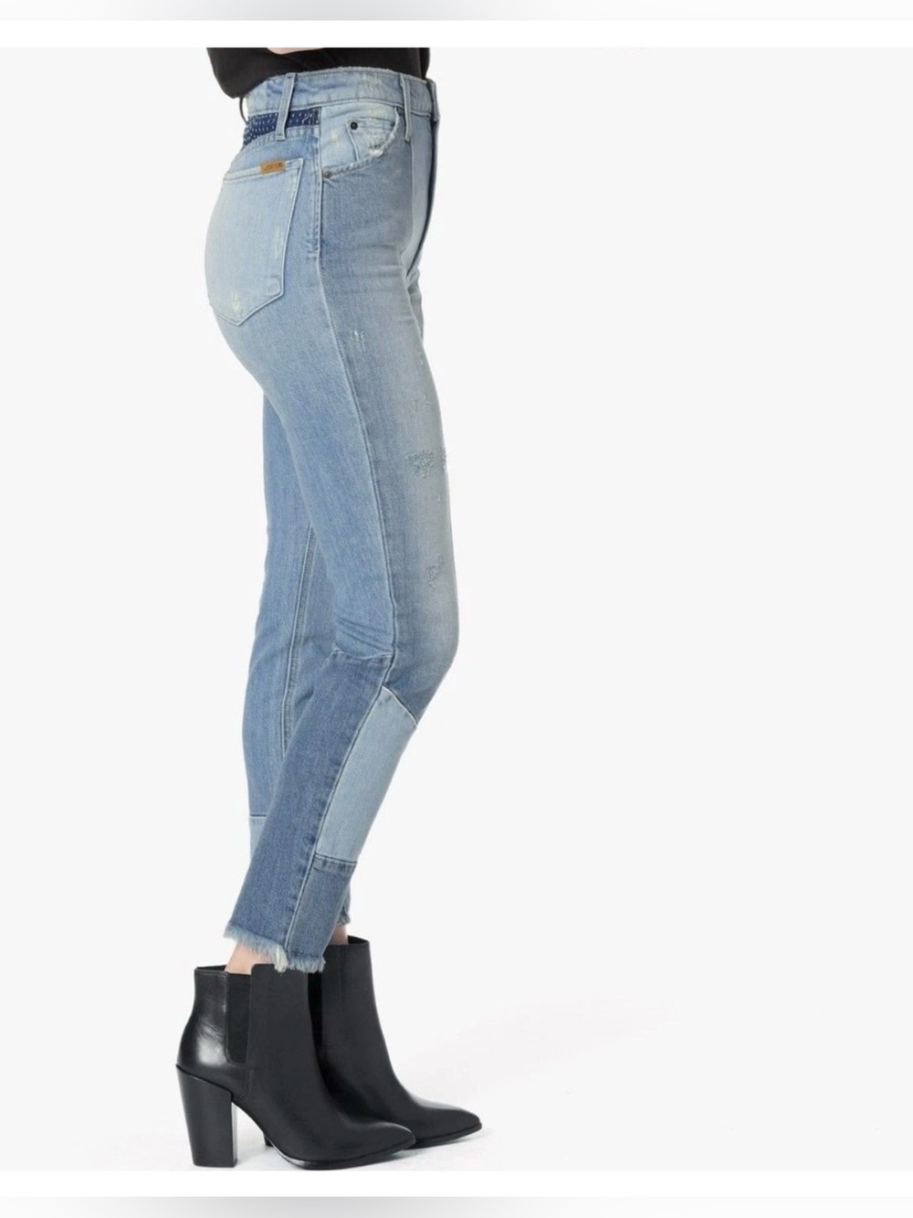 JOE'S Jeans The Bella High Rise Straight Crop Patchwork Denim Size 25